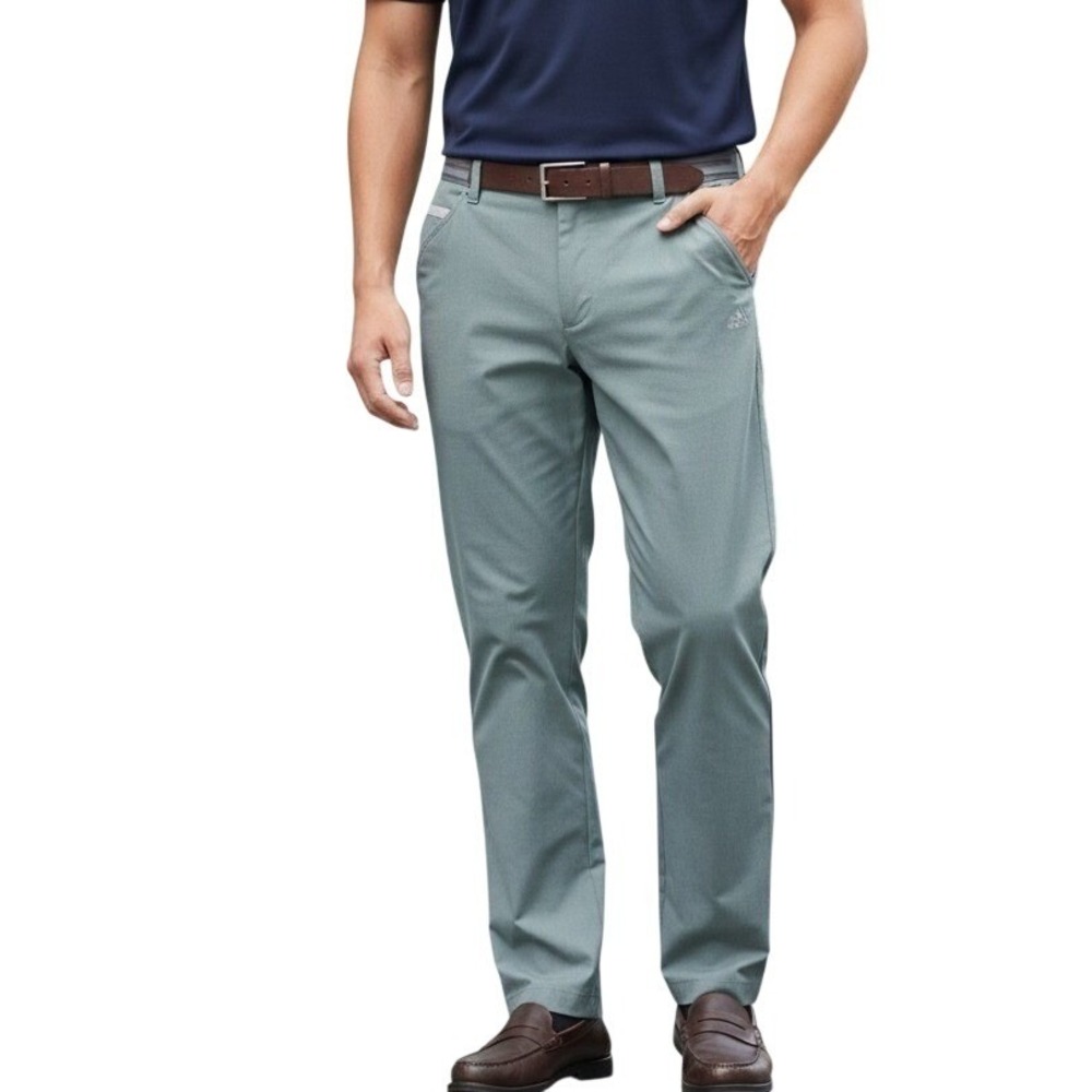 Adidas Mens Performance Golf Pants 34X32 Gray‎ Quick Dry Flat Front Stretch Tech